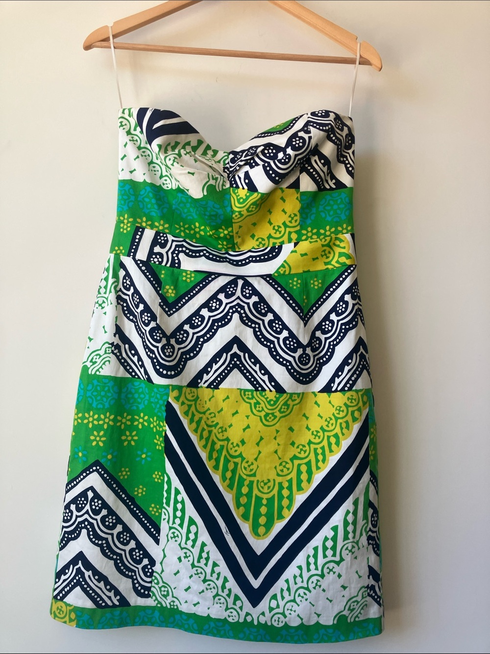 TRINA TURK 'Tangier' Frame Cora Strapless Midi Dress Lace Trim Lining Size 8 EUC